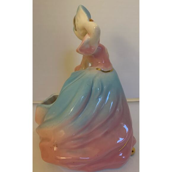 VTG Victorian Lady Planter in Pastel with Gold Accents - Picture 3 of 5